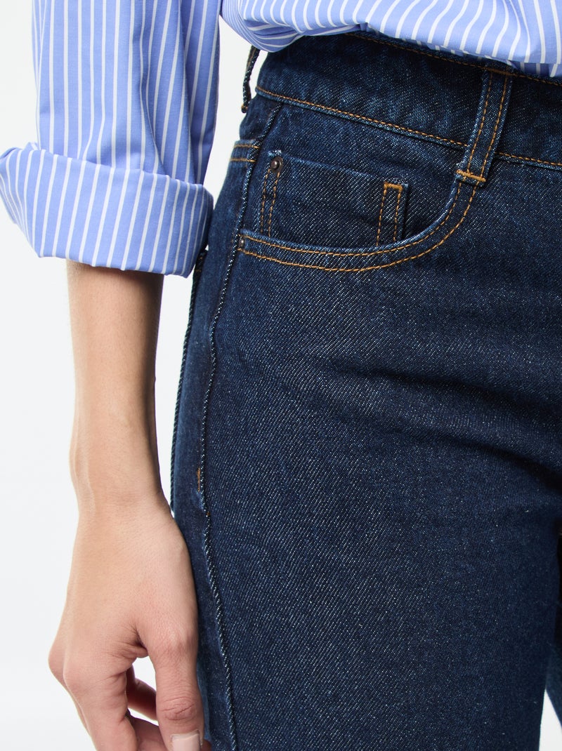 Straight-fit jeans / recht model met hoge taille - L32 Blauw - Kiabi