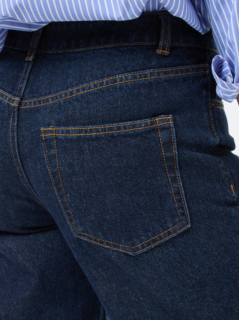 Straight-fit jeans / recht model met hoge taille - L32 Blauw - Kiabi