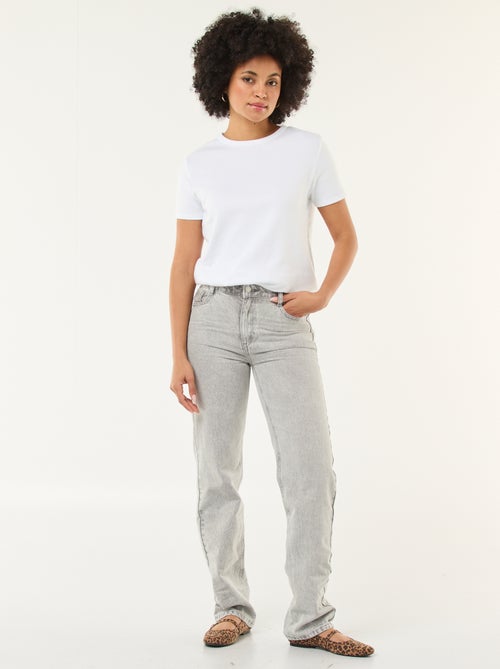 Straight-fit jeans / recht model met hoge taille - L32 - Kiabi