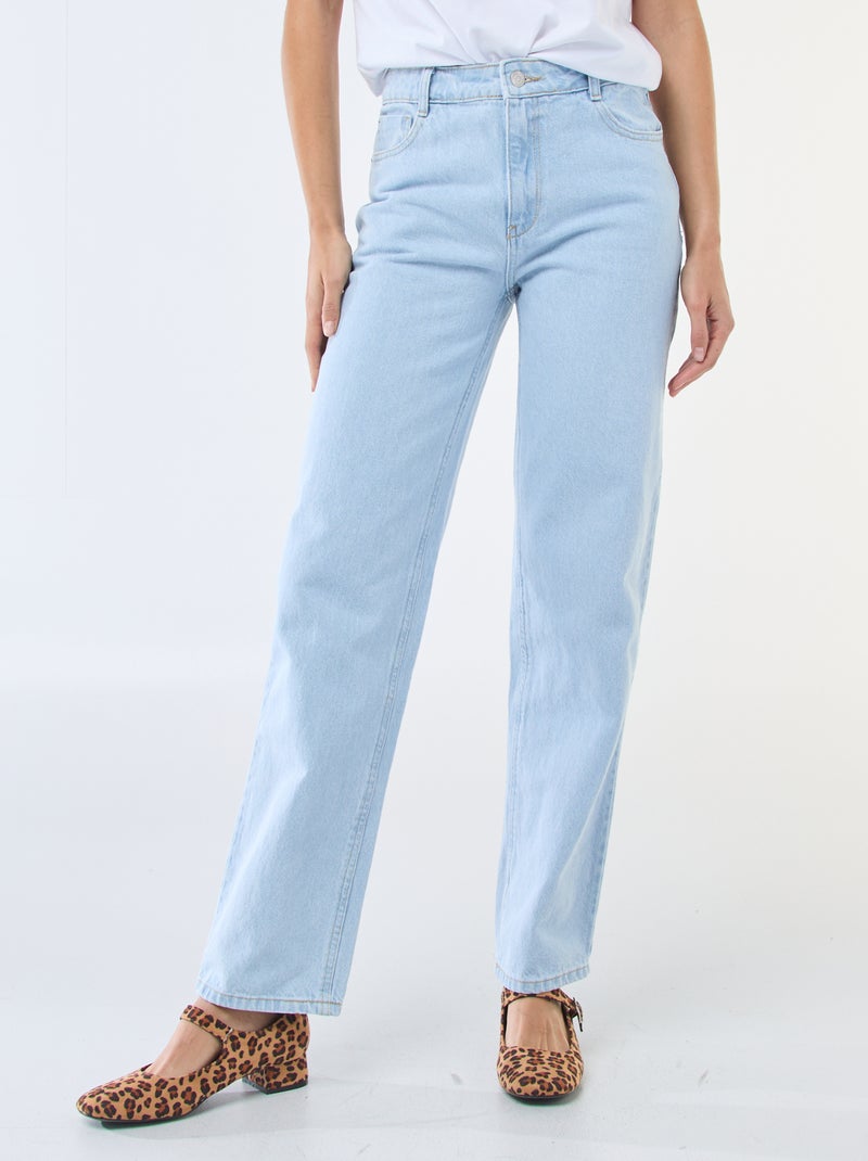 Straight-fit jeans van katoenen spijkerstof Blauw - Kiabi