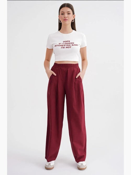 Straight fit linnen broek mixray - Kiabi