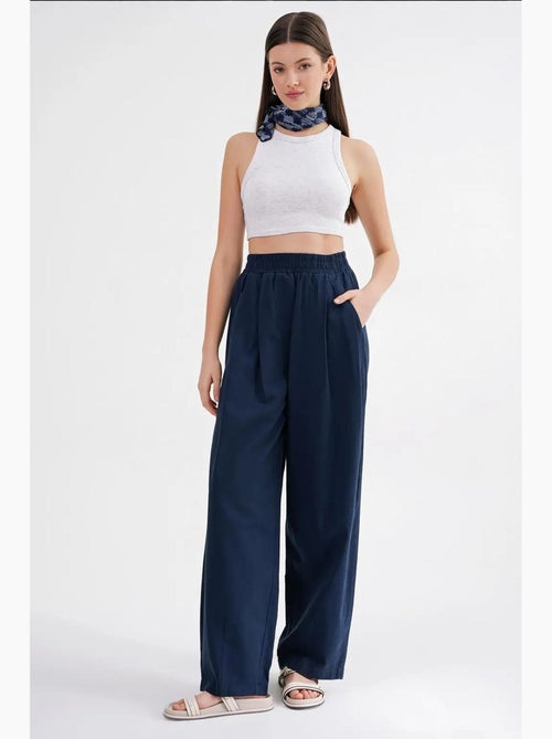 Straight fit linnen broek mixray - Kiabi