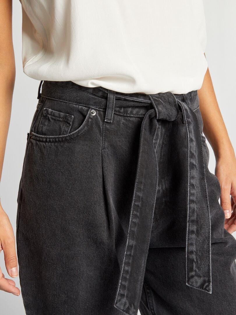 PAPERBAG WAIST STRAIGHT-FIT JEANS main image 1