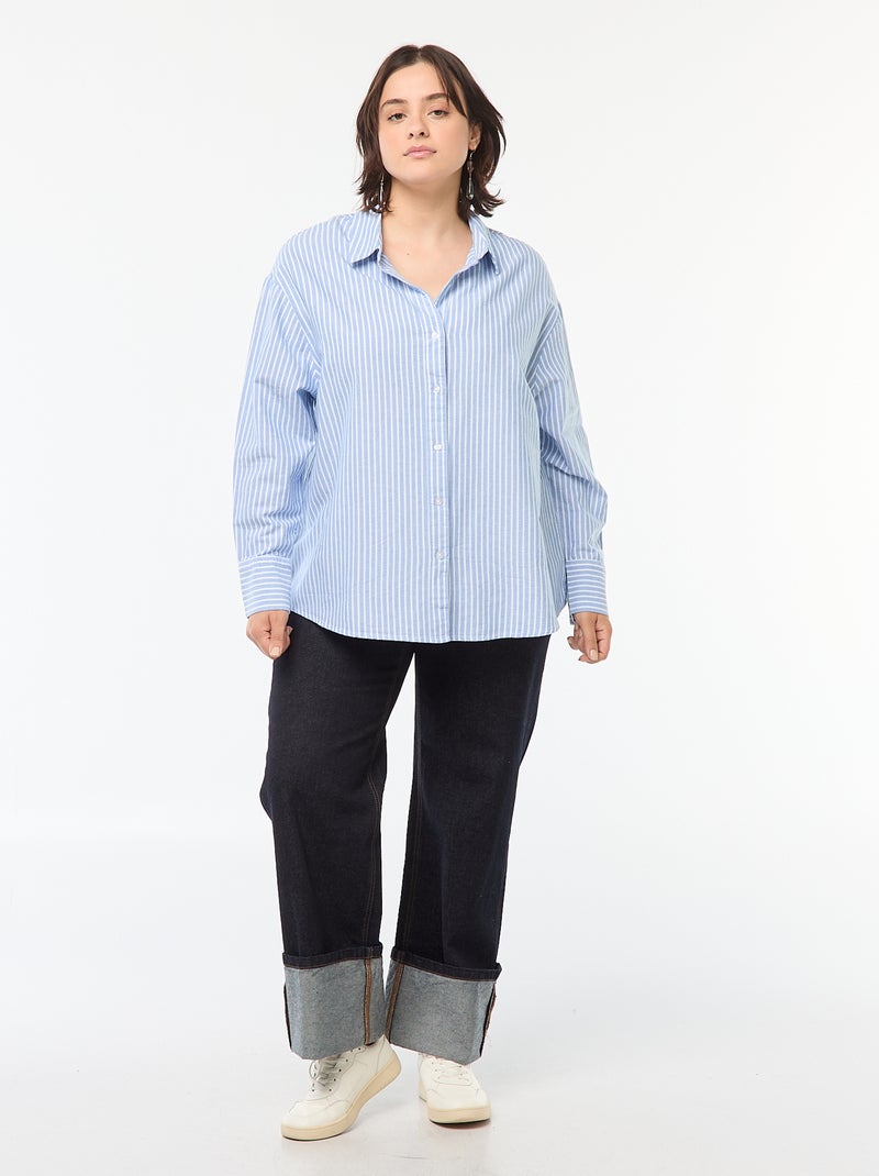Straight-fit/turn up jeans Blauw - Kiabi