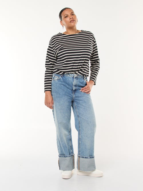 Straight-fit/turn up jeans - Kiabi