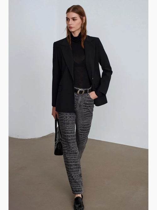 Straight jeans met hoge taille en structuur dilvin - Kiabi Straight jeans met hoge taille en structuur dilvin - Kiabi