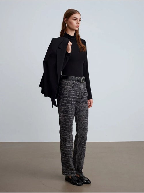 Straight jeans met hoge taille en structuur dilvin - Kiabi Straight jeans met hoge taille en structuur dilvin - Kiabi