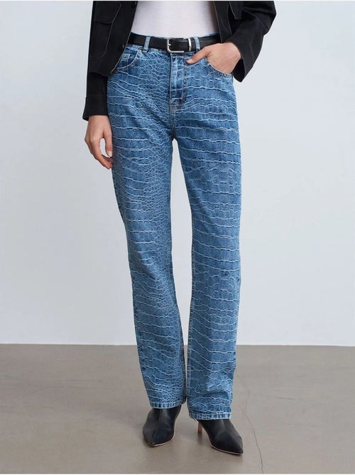 Straight jeans met hoge taille en structuur dilvin - Kiabi Straight jeans met hoge taille en structuur dilvin - Kiabi