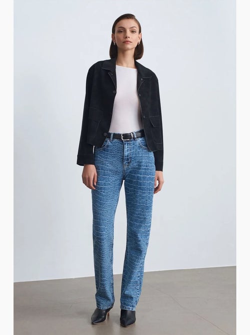 Straight jeans met hoge taille en structuur dilvin - Kiabi Straight jeans met hoge taille en structuur dilvin - Kiabi