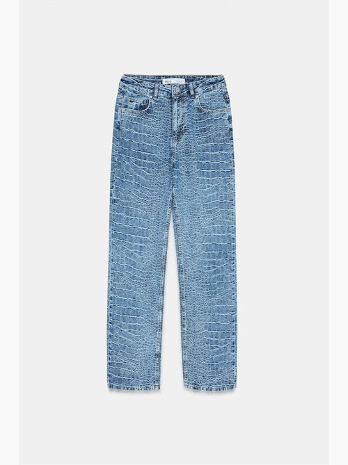 Straight jeans met hoge taille en structuur dilvin - Kiabi Straight jeans met hoge taille en structuur dilvin - Kiabi
