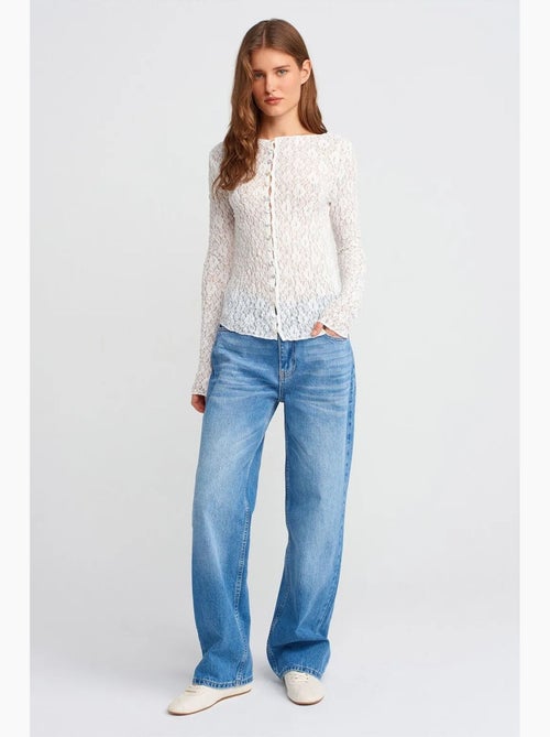 Straight jeans van katoen-denim met hoge taille dilvin - Kiabi Straight jeans van katoen-denim met hoge taille dilvin - Kiabi