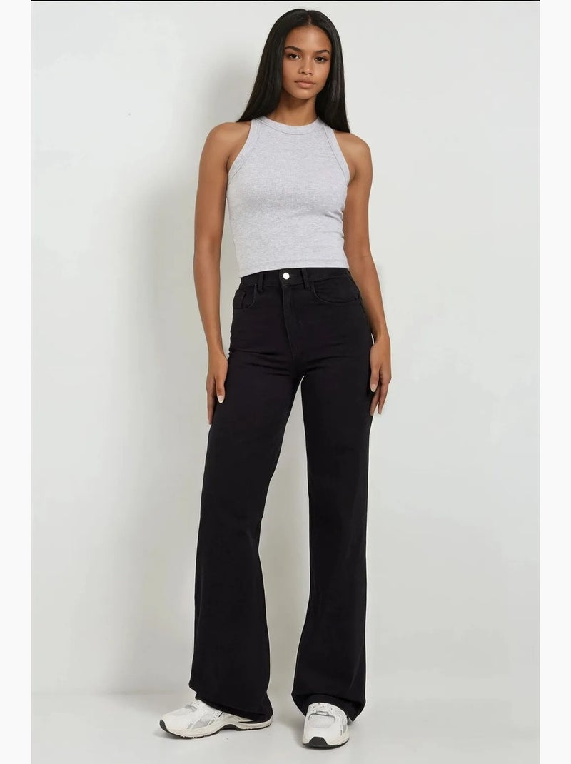 Straight leg denim jeans hiccup Zwart - Kiabi