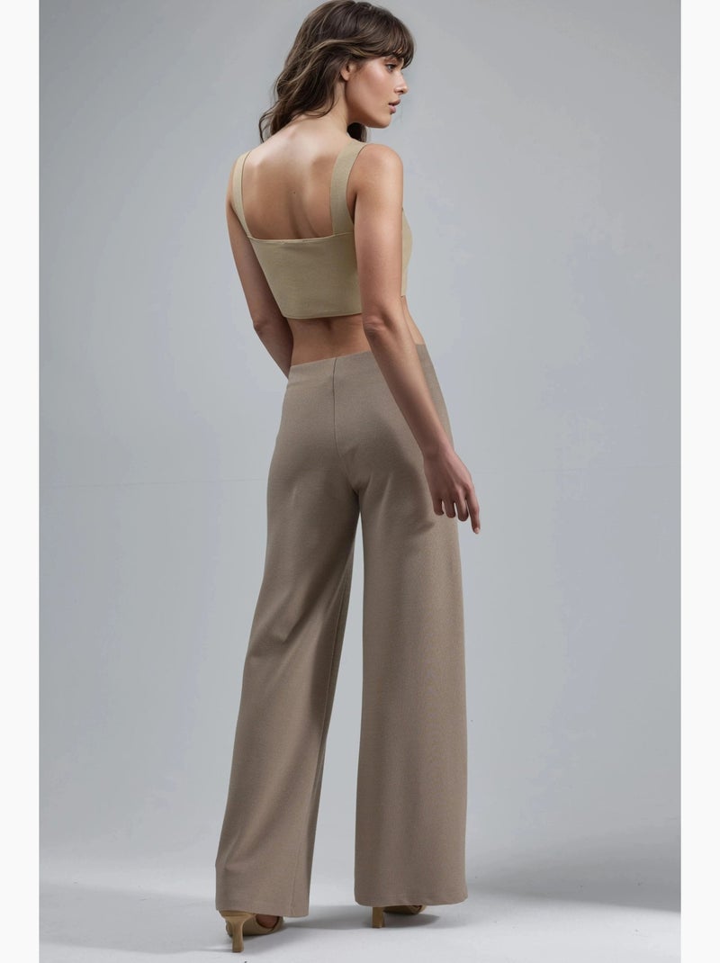 Straight leg pull-on broek busem Lichtbruin - Kiabi
