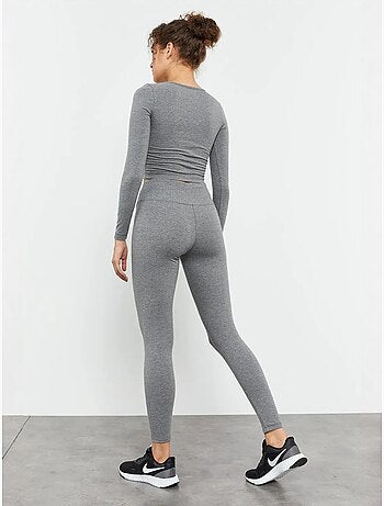 Strak crop top met lange mouwen tommy