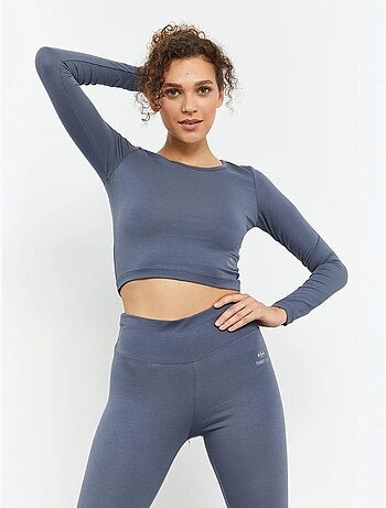 Strak crop top met lange mouwen tommy
