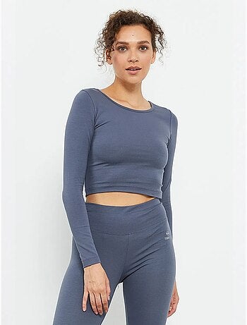 Strak crop top met lange mouwen tommy