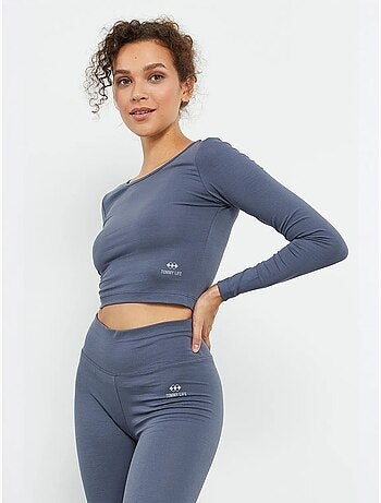 Strak crop top met lange mouwen tommy
