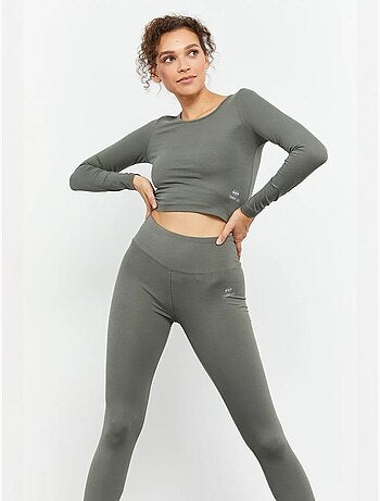 Strak crop top met lange mouwen tommy