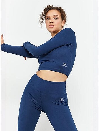 Strak crop top met lange mouwen tommy