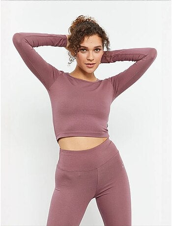 Strak crop top met lange mouwen tommy