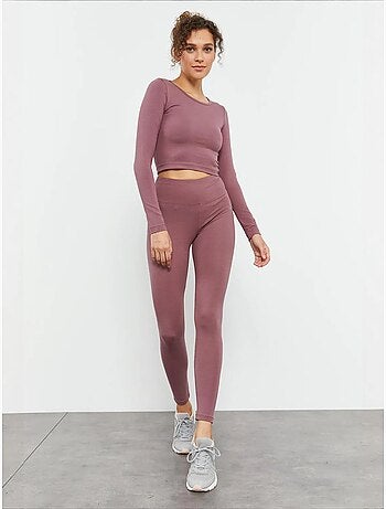Strak crop top met lange mouwen tommy