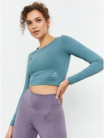 Strak crop top met lange mouwen tommy