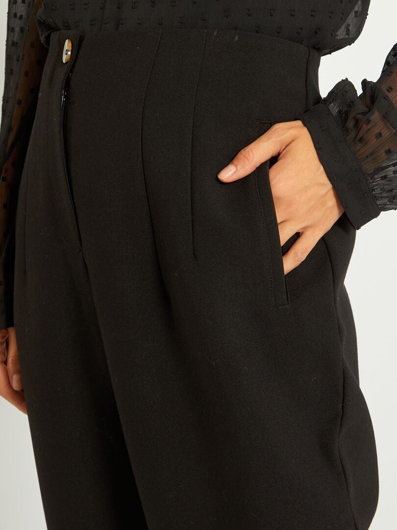 broek hoge taille 'Ecodesign' - zwart - 18.00€