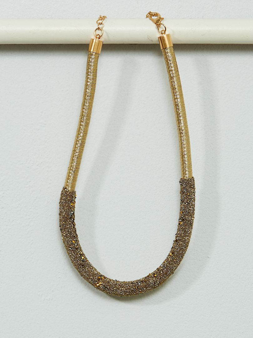 Strakke halsketting met pailletten goudkleur - Kiabi