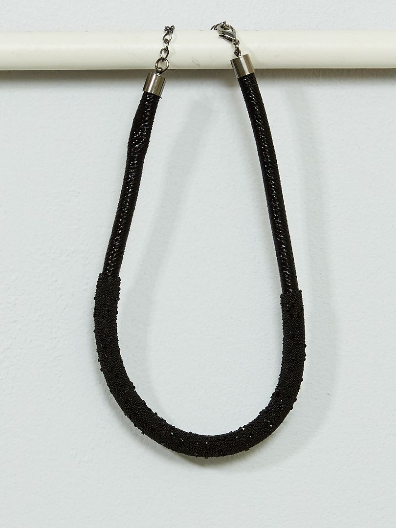Strakke halsketting met pailletten zwart - Kiabi