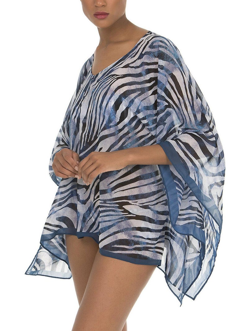Strand kaftan cebras Blauw - Kiabi