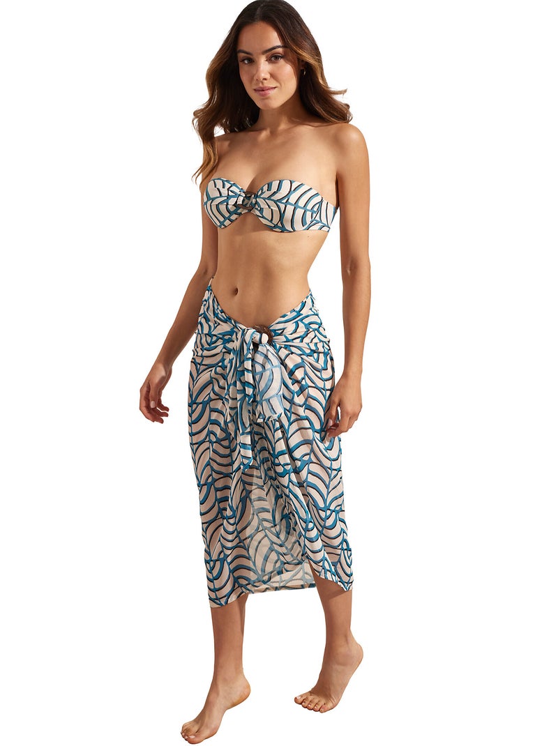 Strand sarong moais Blauw - Kiabi