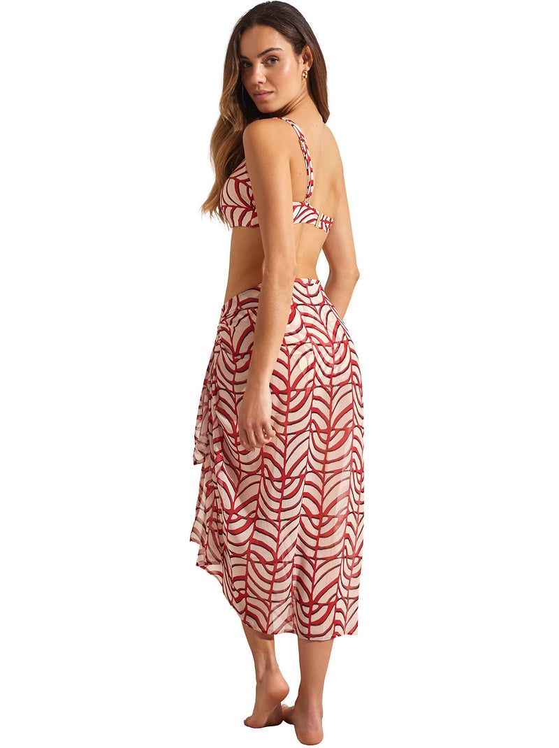 Strand sarong moais Rood - Kiabi