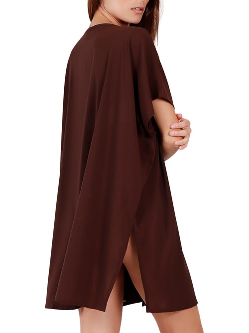 Strand tuniek shirt bright sequins chocolade - Kiabi