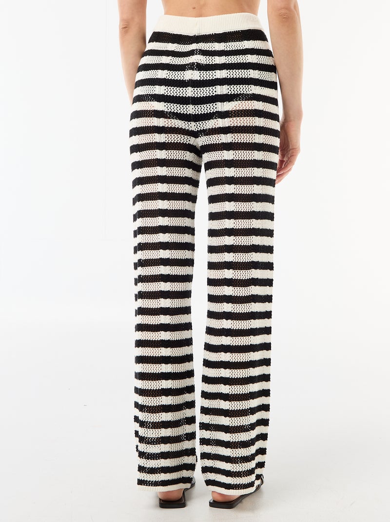 Strandbroek van gehaakte stof Wit - Kiabi