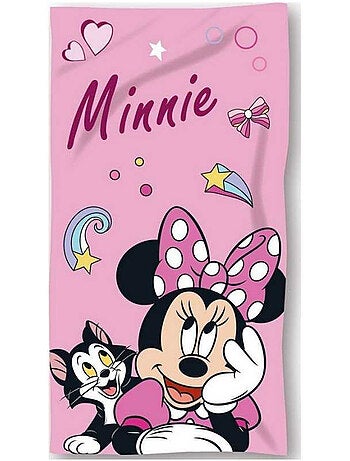 Strandhanddoek katoen Minnie en Figaro 140x70 cm - Badlaken kinderen