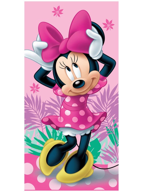 Strandhanddoek Minnie 100% katoen bedrukt stippen - Kiabi