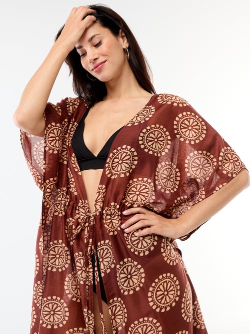 Strandjurk met print, lange snit - Kiabi