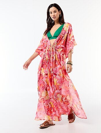 Strandjurk met print, lange snit