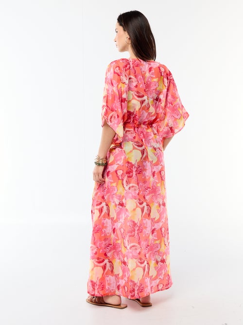 Strandjurk met print, lange snit - Kiabi