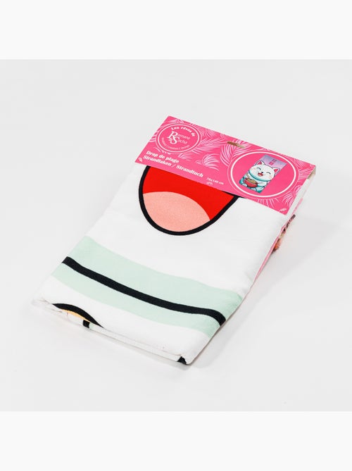 Strandlaken 70x140 cm 100% Polyester | Kawaii Kat Ramen Rode Kom Japanse Kanji Roze | Sneldrogend - Kiabi Strandlaken 70x140 cm 100% Polyester | Kawaii Kat Ramen Rode Kom Japanse Kanji Roze | Sneldrogend - Kiabi