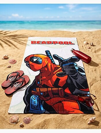Strandlaken Deadpool 70x140cm – HD Comic Print – 100% Polyester – Officiële Marvel Licentie