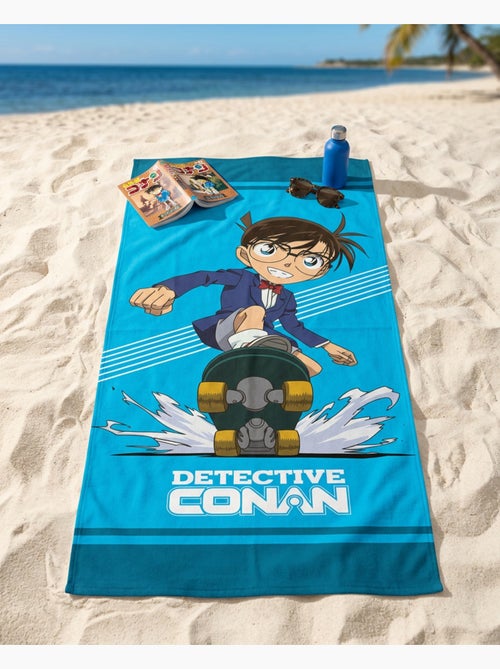 Strandlaken Detective Conan 70x140 cm 100% Polyester | Conan Skateboard Blauw - Kiabi Strandlaken Detective Conan 70x140 cm 100% Polyester | Conan Skateboard Blauw - Kiabi