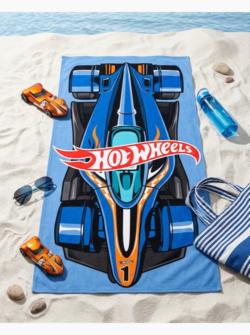 Strandlaken Jongen Hot Wheels 70x140 cm 100% Polyester - Kiabi