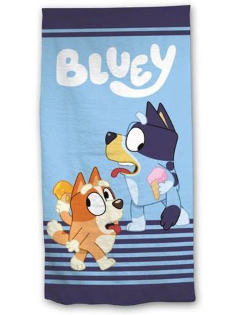 Strandlaken Kind Bluey 70x140 cm 100% Polyester Zwart Beige Blauw - Kiabi