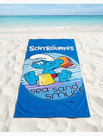 Strandlaken Kind De Smurfen 70x140 cm 100% Polyester