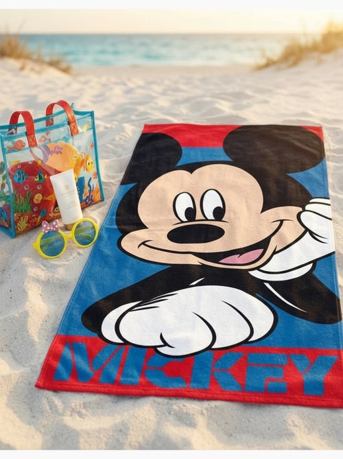 Strandlaken Kind Mickey Mouse Disney 70x140 cm 100% Polyester - Kiabi Strandlaken Kind Mickey Mouse Disney 70x140 cm 100% Polyester - Kiabi