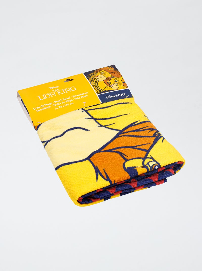 Strandlaken met De Leeuwenkoning-print GEEL - Kiabi