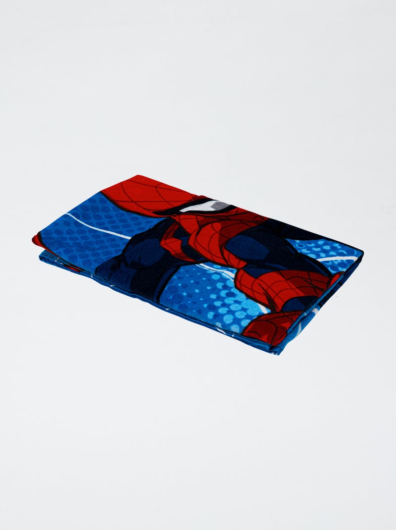 Strandlakens 'Marvel' 'Spiderman' van katoen 70x140 cm Blauw - Kiabi