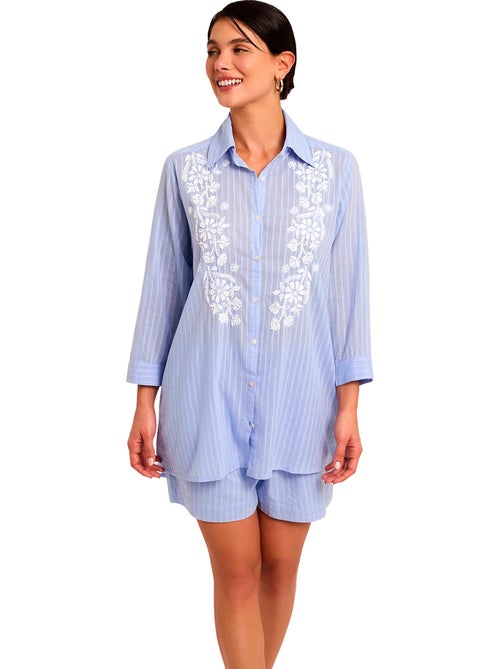 Strandoutfit geborduurd shortshirt complementos - Kiabi Strandoutfit geborduurd shortshirt complementos - Kiabi