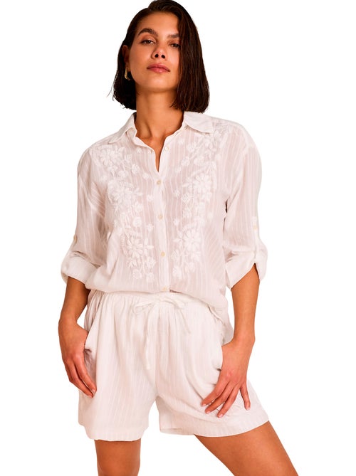 Strandoutfit geborduurd shortshirt complementos - Kiabi Strandoutfit geborduurd shortshirt complementos - Kiabi
